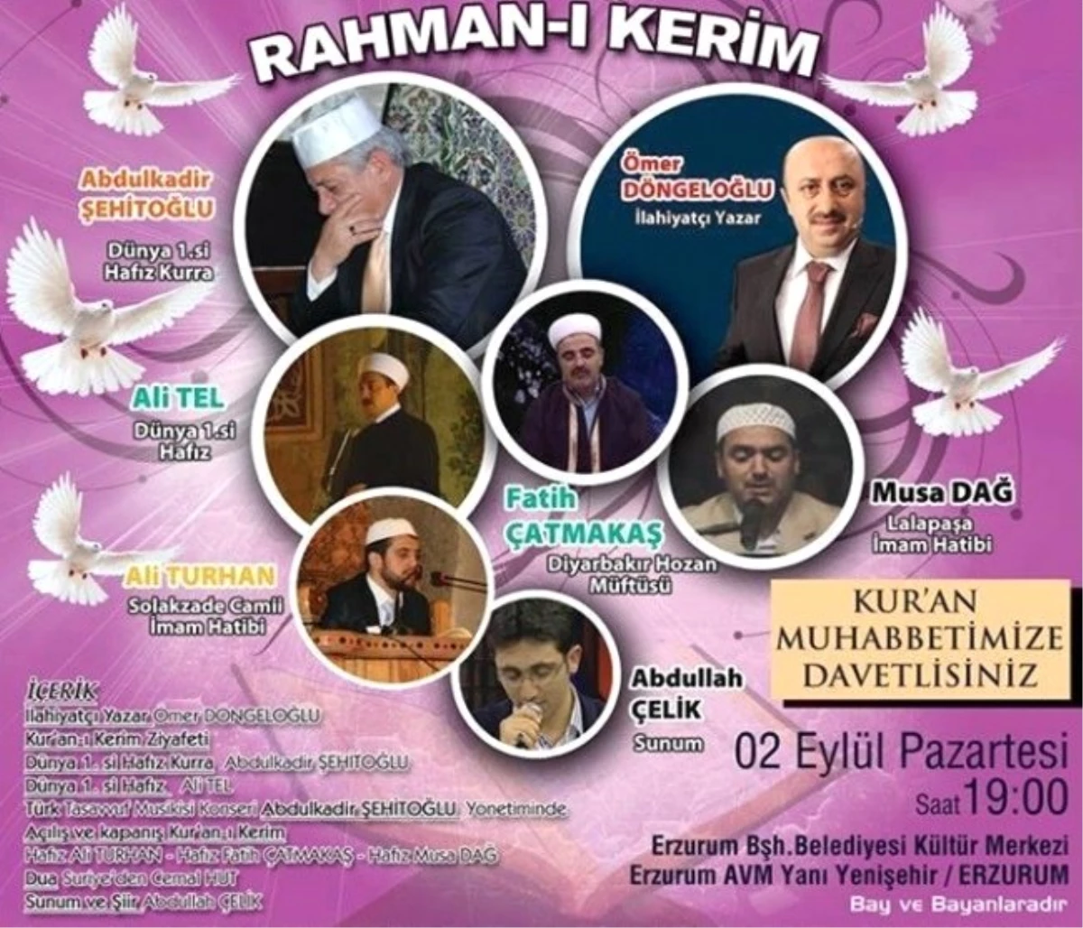 Erzurum\'da Rahman-I Kerim Programı