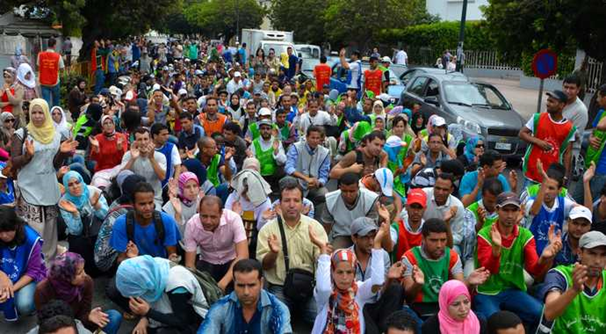 Fas\'ta İşsizlik Protestosu