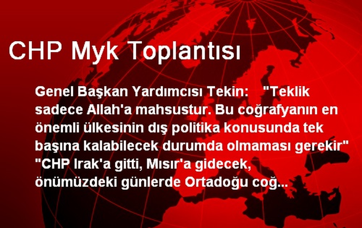CHP Myk Toplantısı