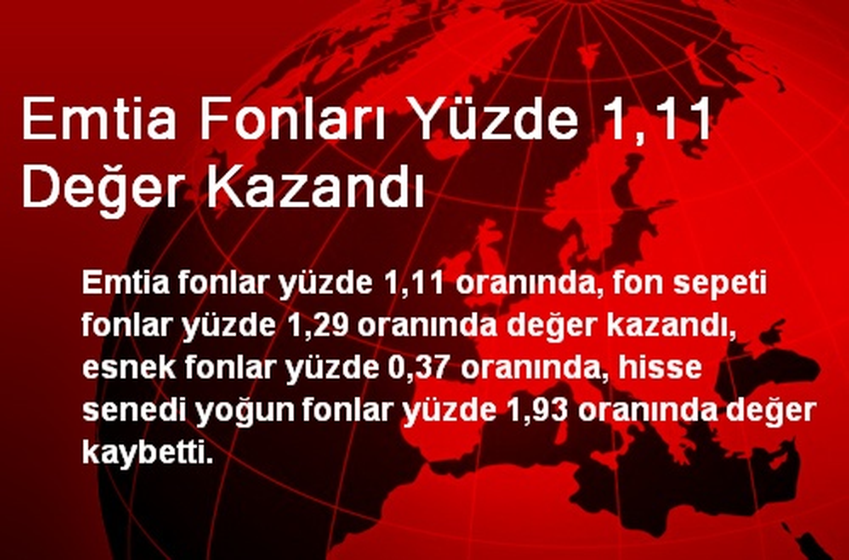 Emtia Fonları Yüzde 1,11 Değer Kazandı
