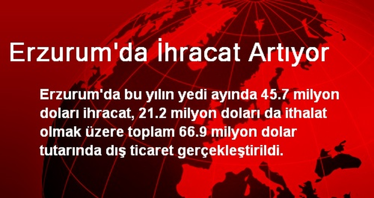 Erzurum\'da İhracat Artıyor