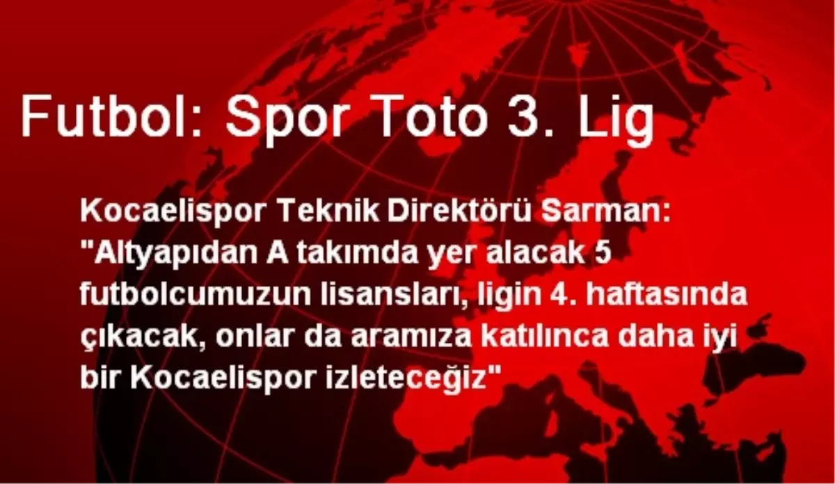 Futbol: Spor Toto 3. Lig