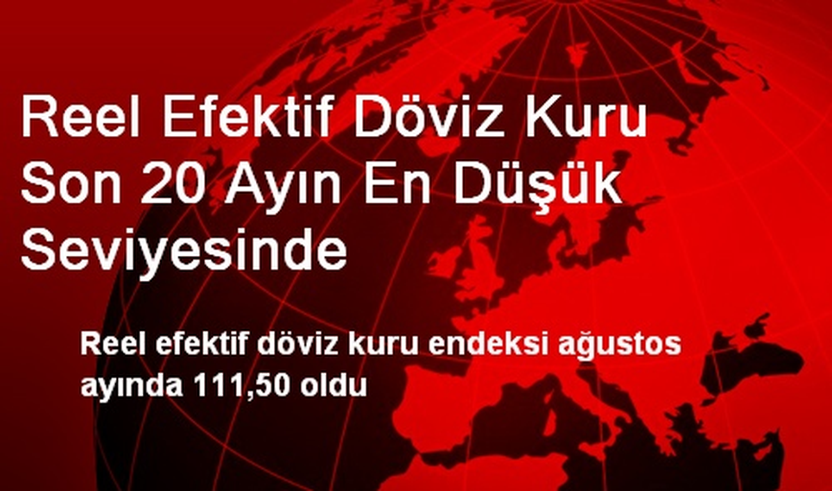 Reel Efektif Döviz Kuru Son 20 Ayın En Düşük Seviyesinde