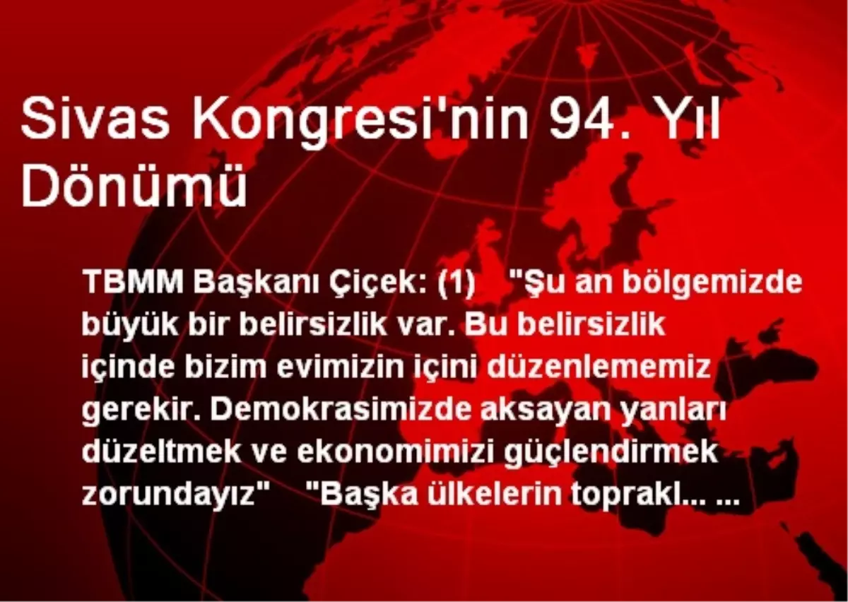 Sivas Kongresi\'nin 94. Yıl Dönümü