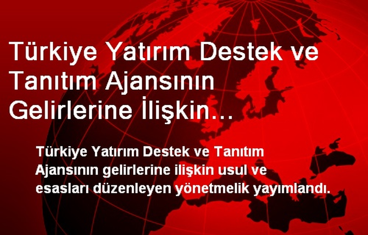 Türkiye Yatırım Destek ve Tanıtım Ajansının Gelirlerine İlişkin Yönetmelik Yayımlandı