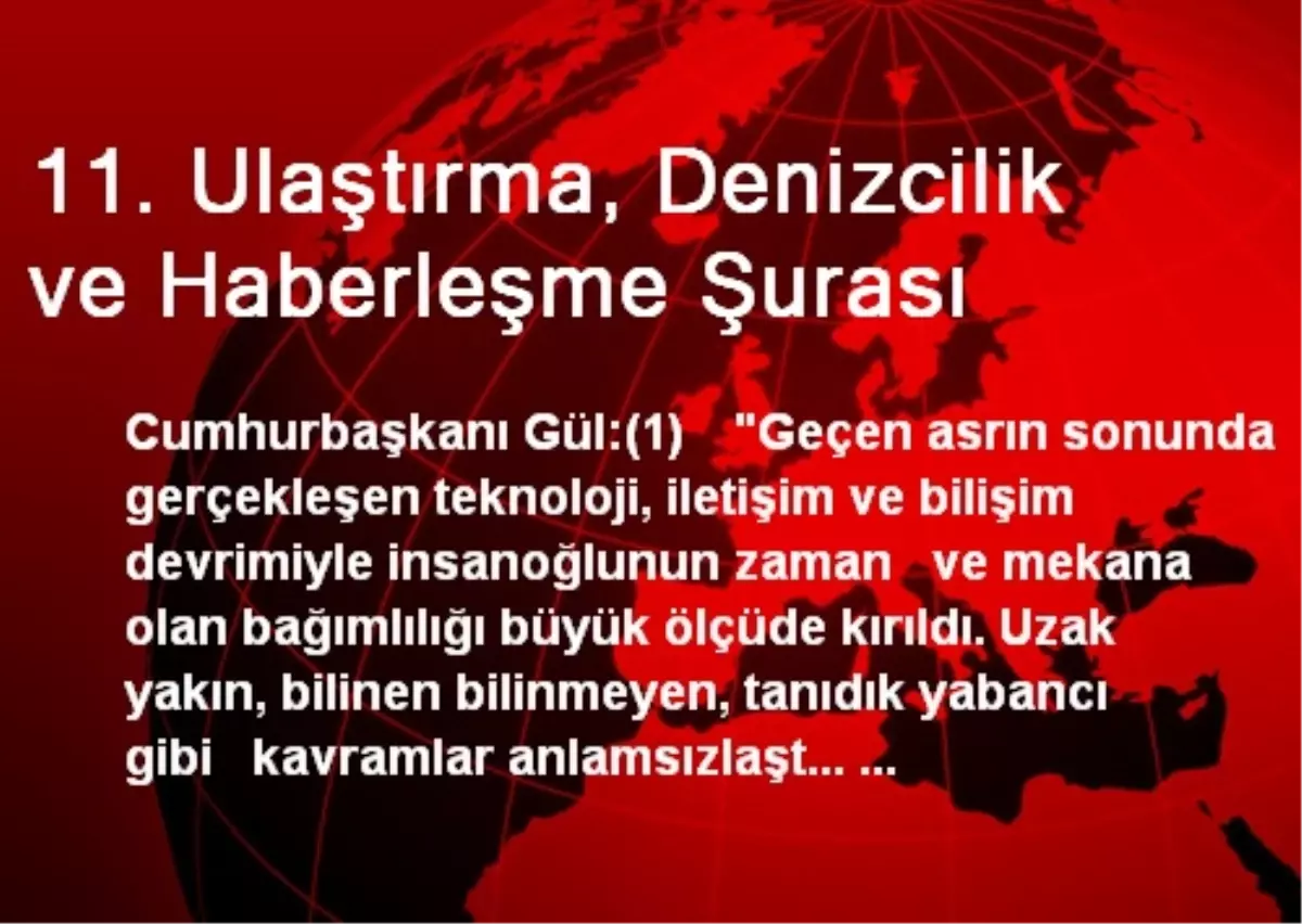 11. Ulaştırma, Denizcilik ve Haberleşme Şurası