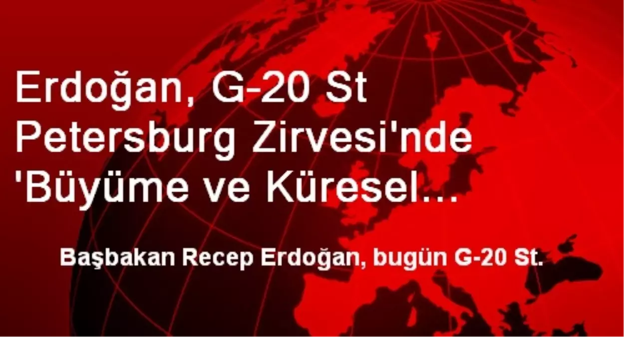 Erdoğan, G-20 St Petersburg Zirvesi\'nde \'Büyüme ve Küresel Ekonomi\' Konulu Çalışma Oturumunda...