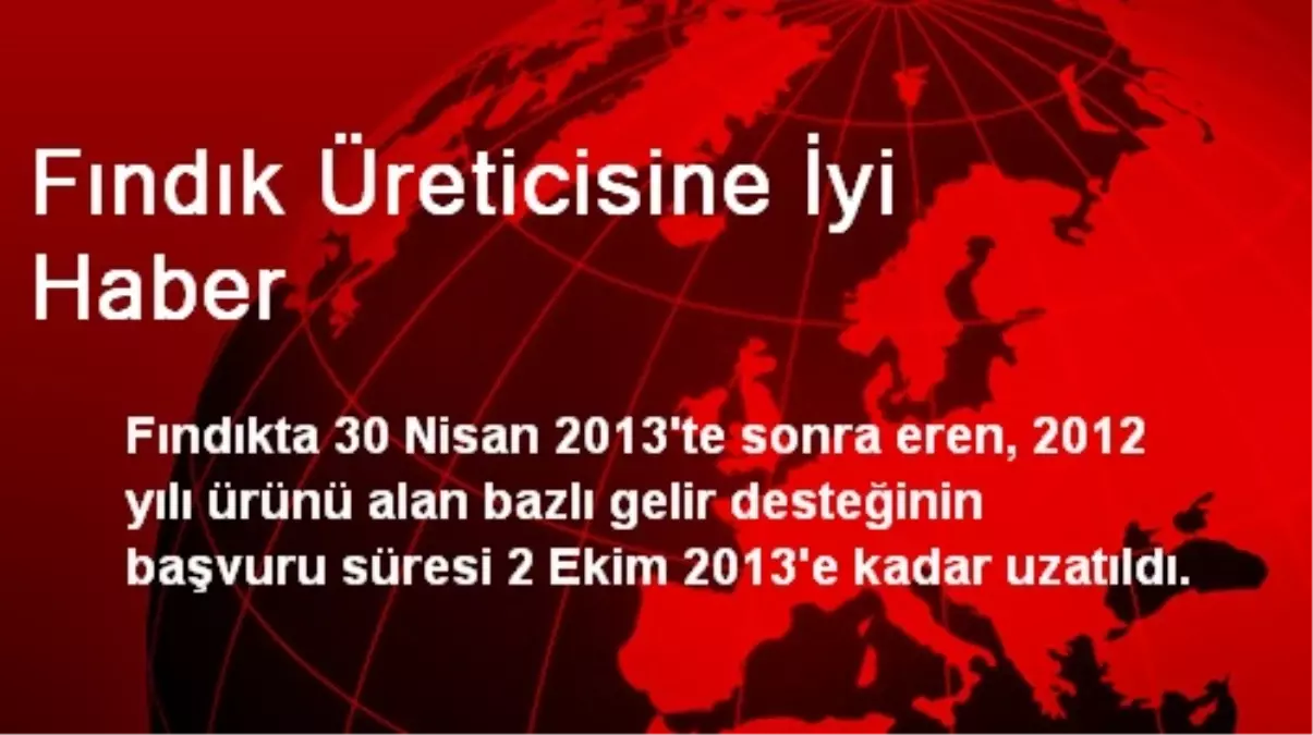 Fındık Üreticisine İyi Haber