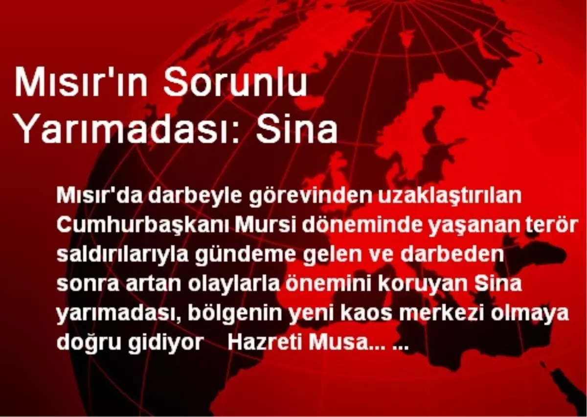 Mısır\'ın Sorunlu Yarımadası: Sina