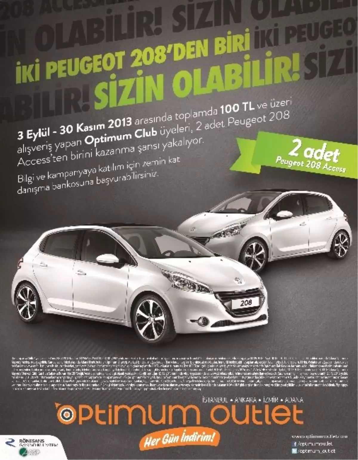 Optımum\'dan 100 TL Alışverişe Peugeot Sahibi Olma Şansı