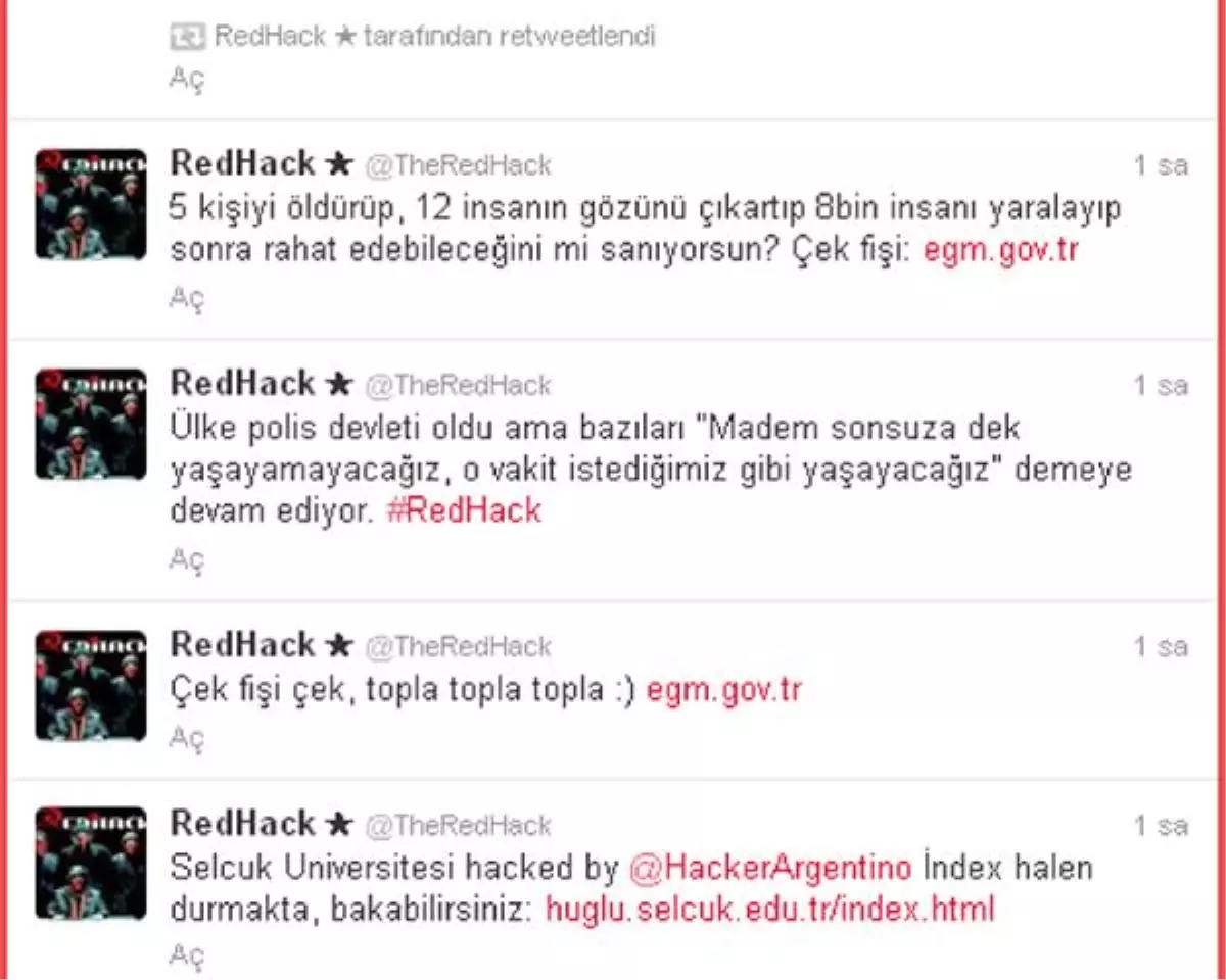 Redhack, Emniyet Sitesini Hacklediğini İddia Etti