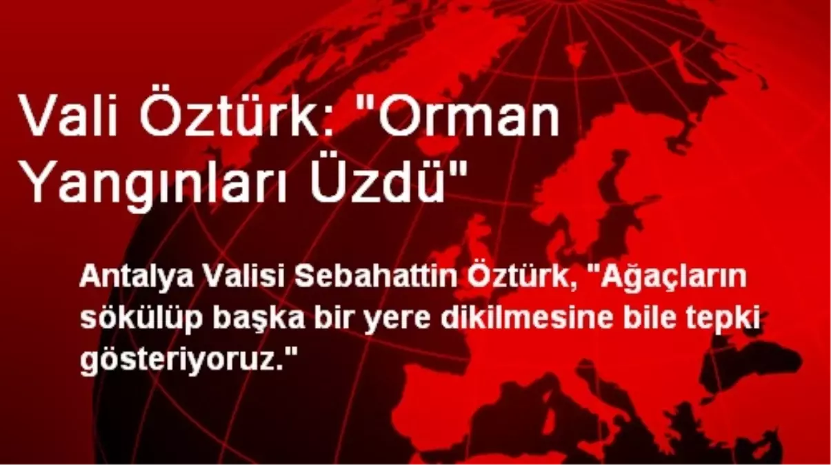 Vali Öztürk: "Orman Yangınları Üzdü"