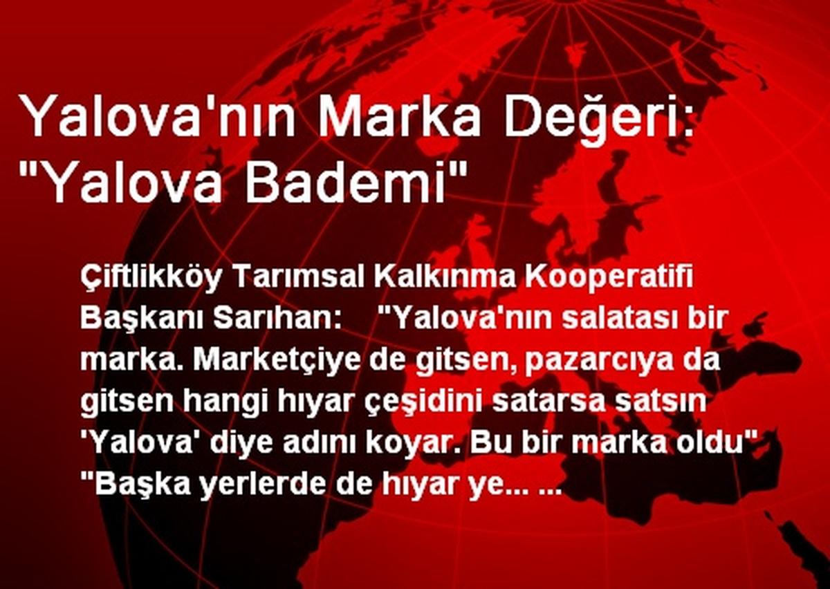 Yalova\'nın Marka Değeri: "Yalova Bademi"