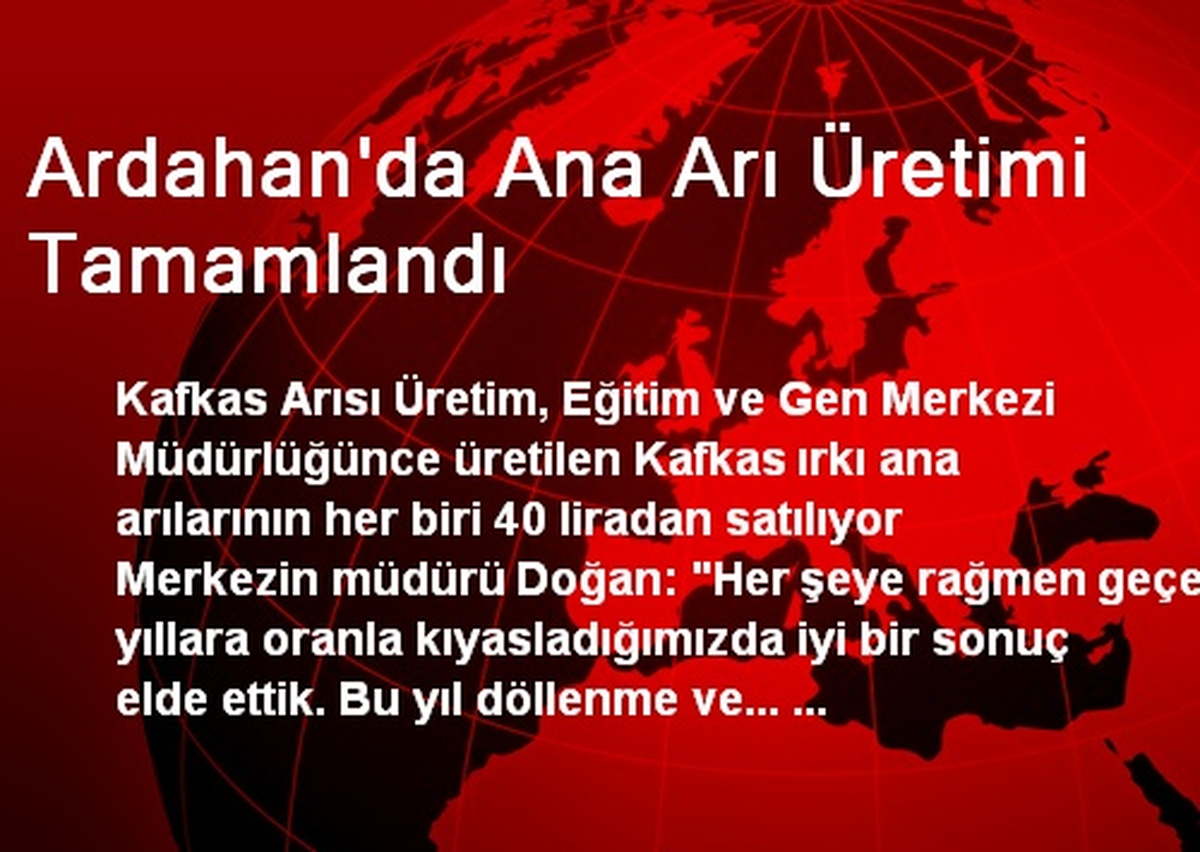 Ardahan\'da Ana Arı Üretimi Tamamlandı