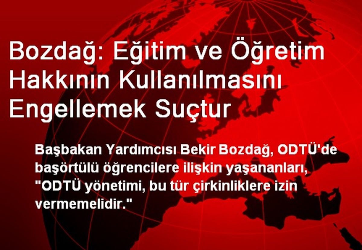 "Eğitim-Öğretim Hakkının Kullanılmasını Engellemek Suçtur"