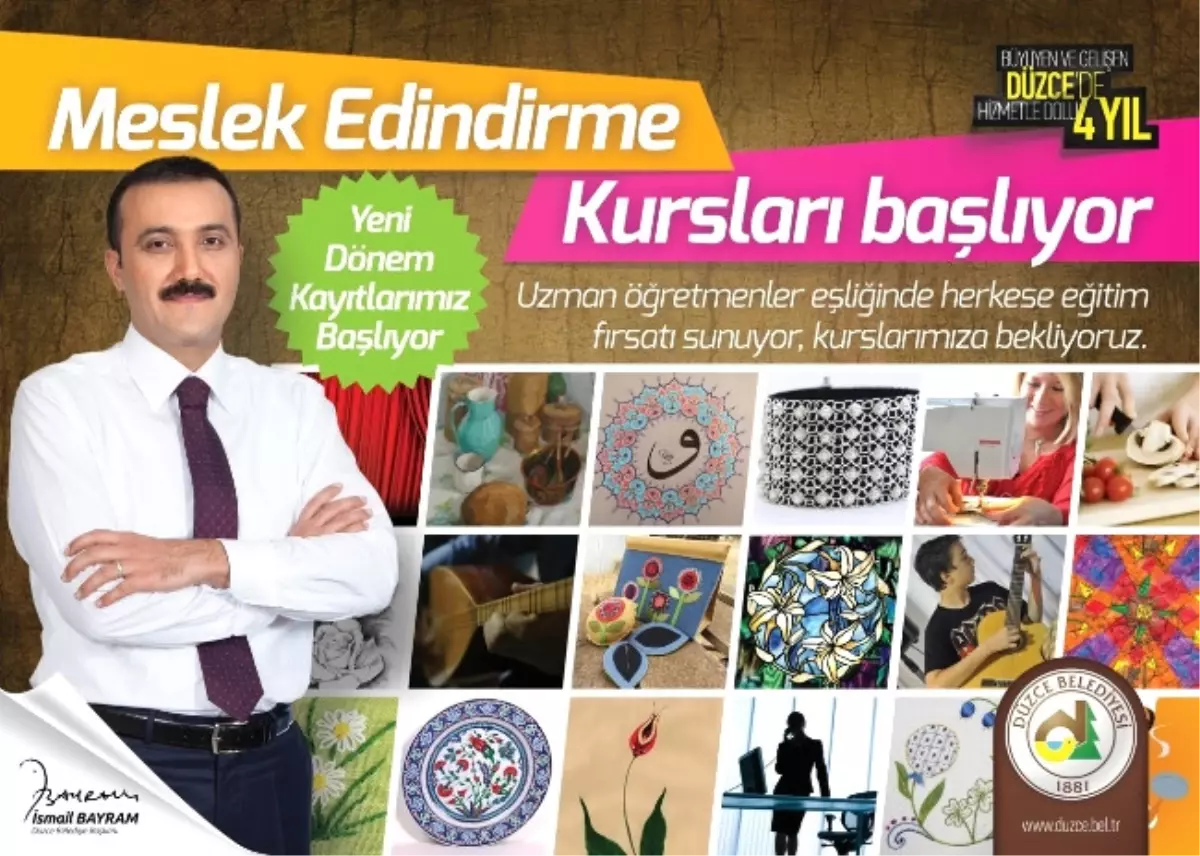 Düzce Belediyesi Meslek Edindirme Kursları İçin Kayıtlar Başlıyor