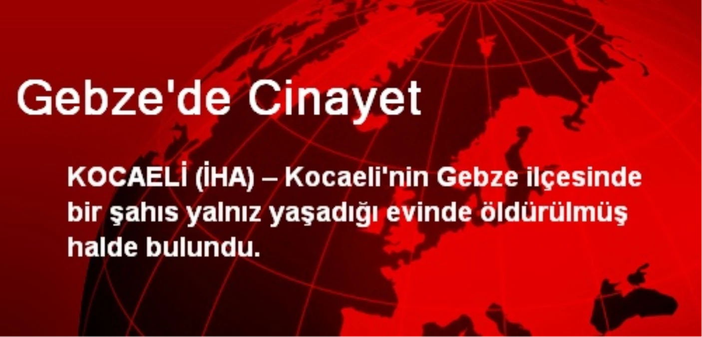 Gebze\'de Cinayet