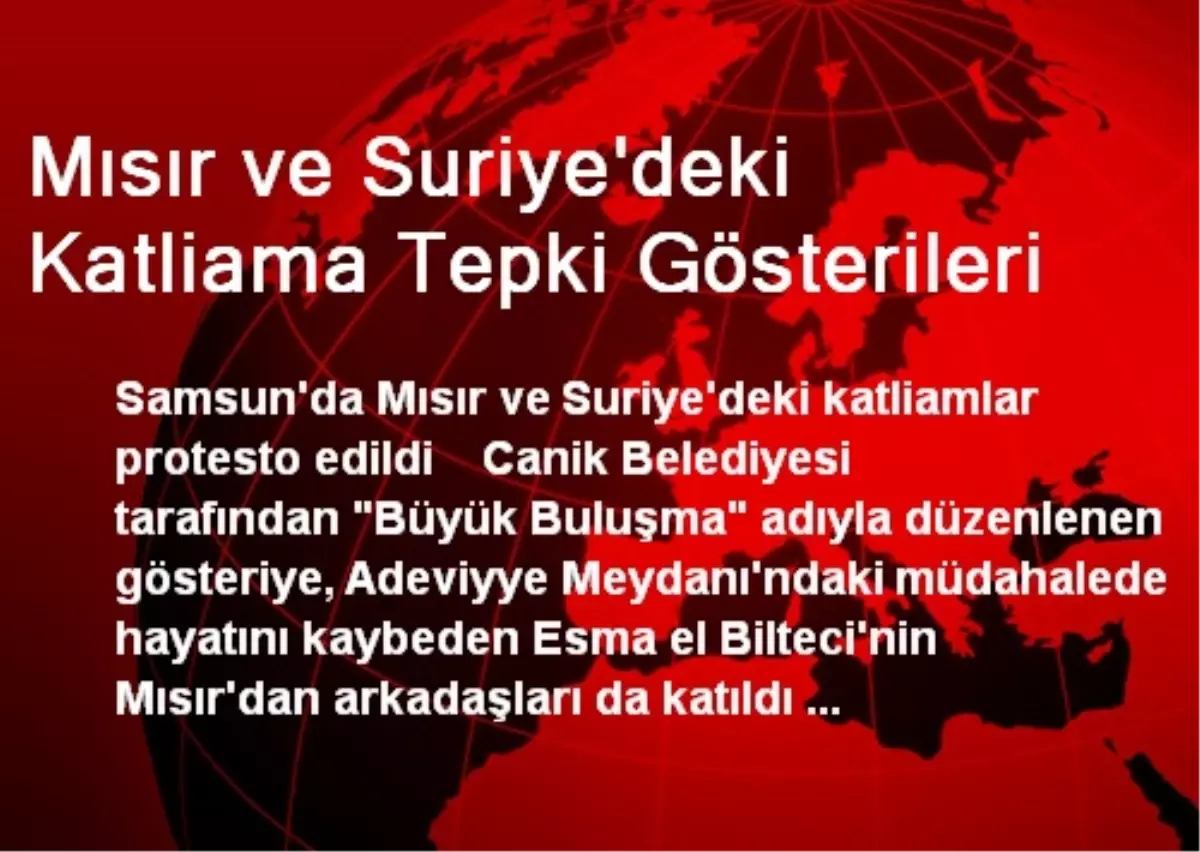 Mısır ve Suriye\'deki Katliama Tepki Gösterileri