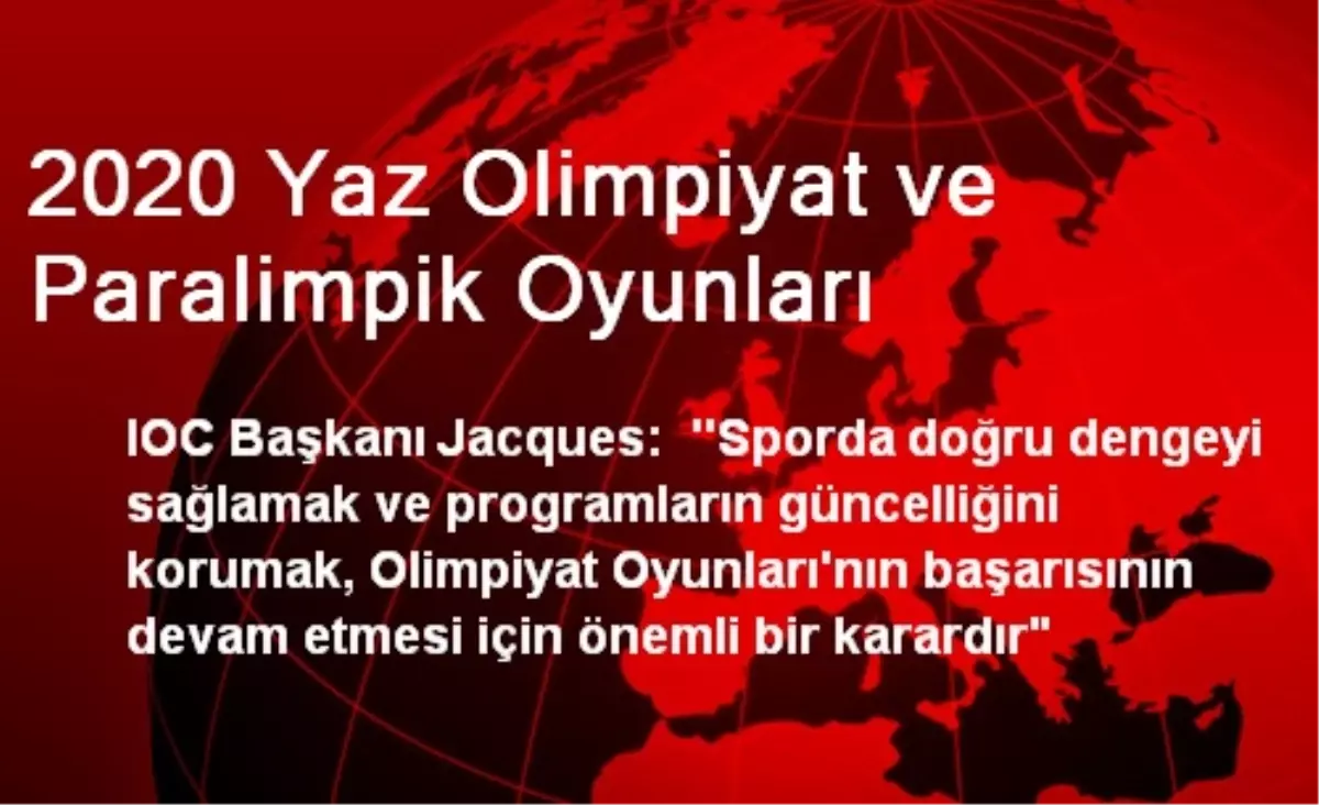 2020 Yaz Olimpiyat ve Paralimpik Oyunları