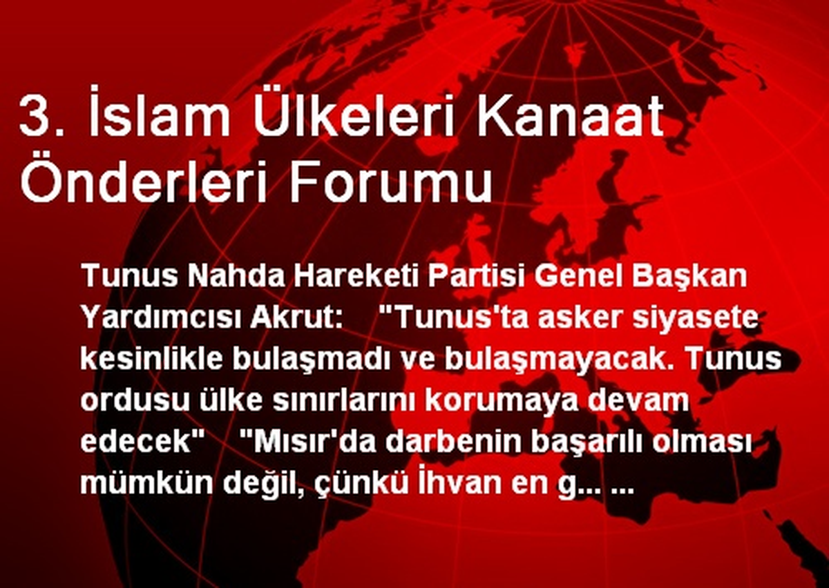 3. İslam Ülkeleri Kanaat Önderleri Forumu