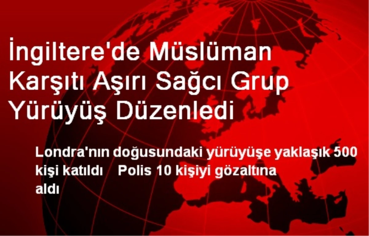 İngiltere\'de Müslüman Karşıtı Aşırı Sağcı Grup Yürüyüş Düzenledi