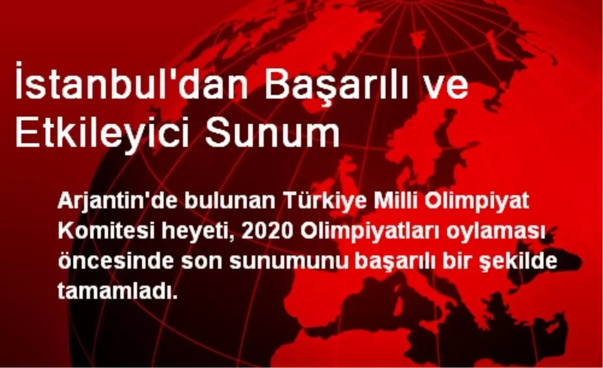 İstanbul\'dan Başarılı ve Etkileyici Sunum