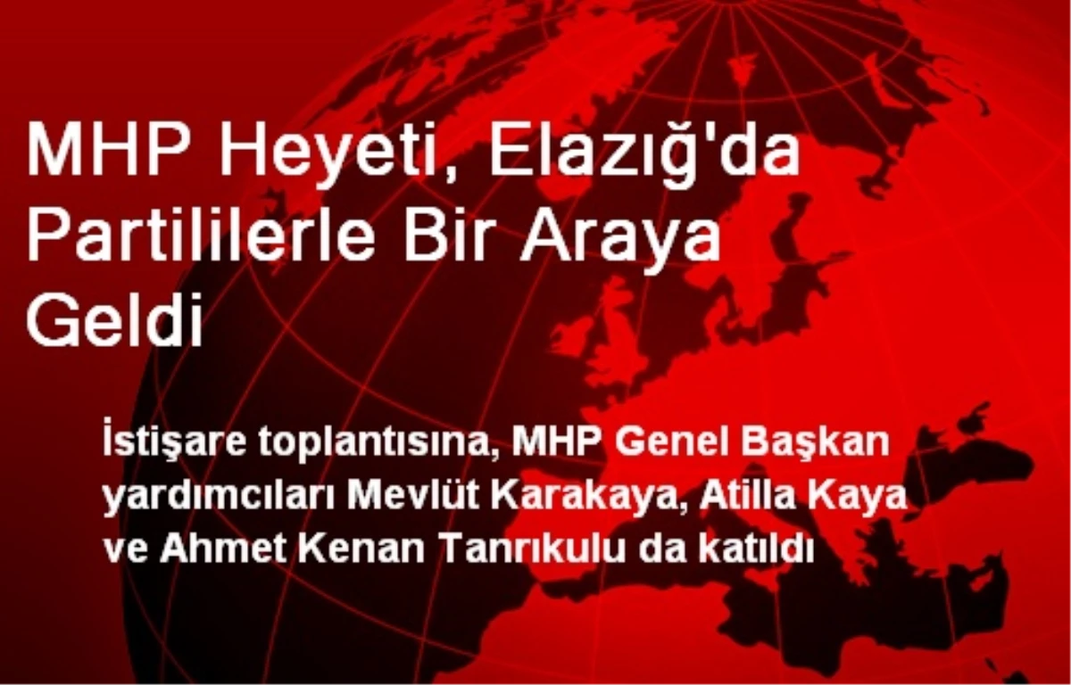 MHP Heyeti, Elazığ\'da Partililerle Bir Araya Geldi