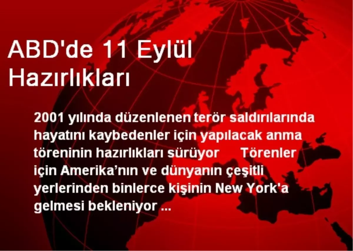 ABD\'de 11 Eylül Hazırlıkları