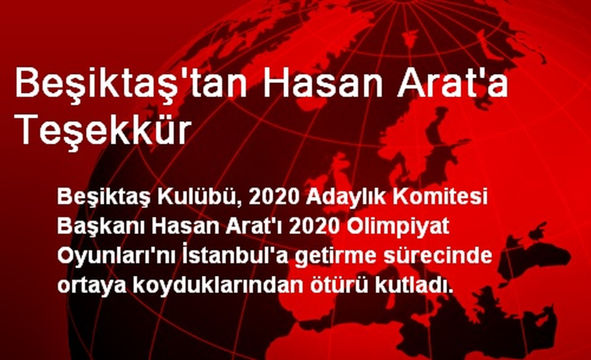 Beşiktaş\'tan Hasan Arat\'a Teşekkür