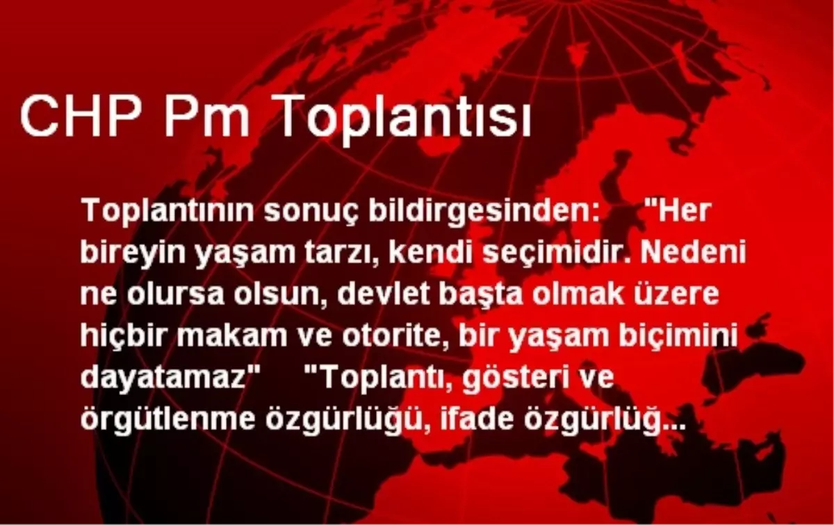 CHP Pm Toplantısı