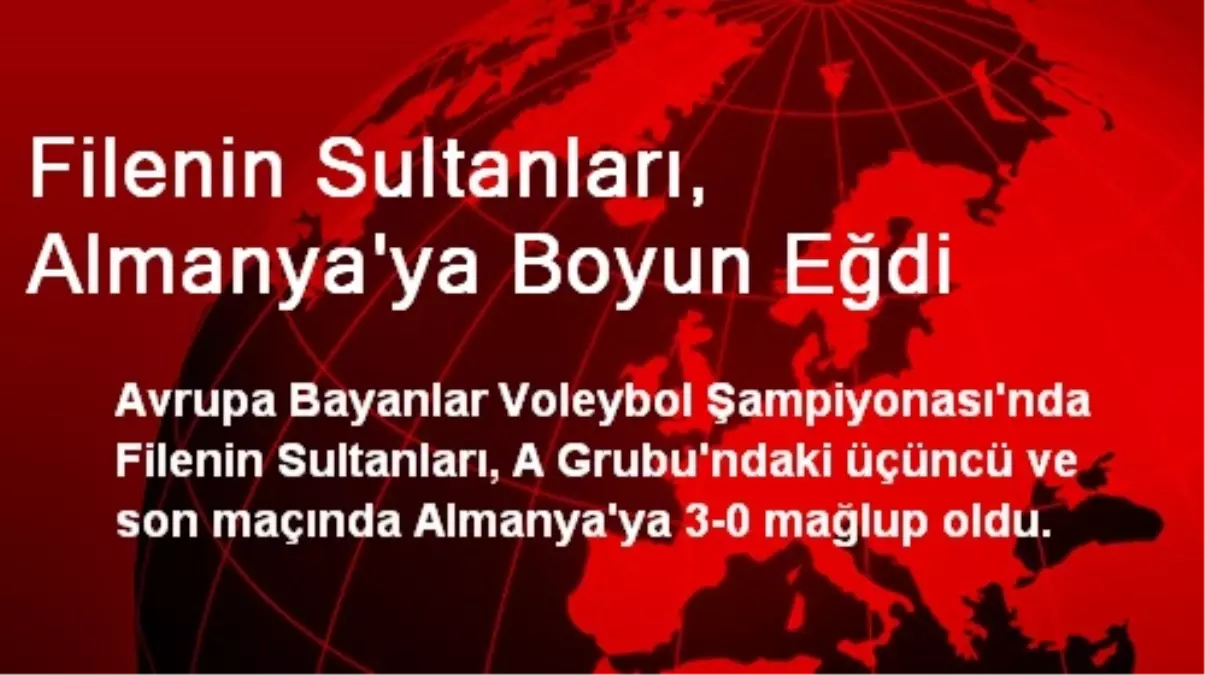 Filenin Sultanları, Almanya\'ya Boyun Eğdi