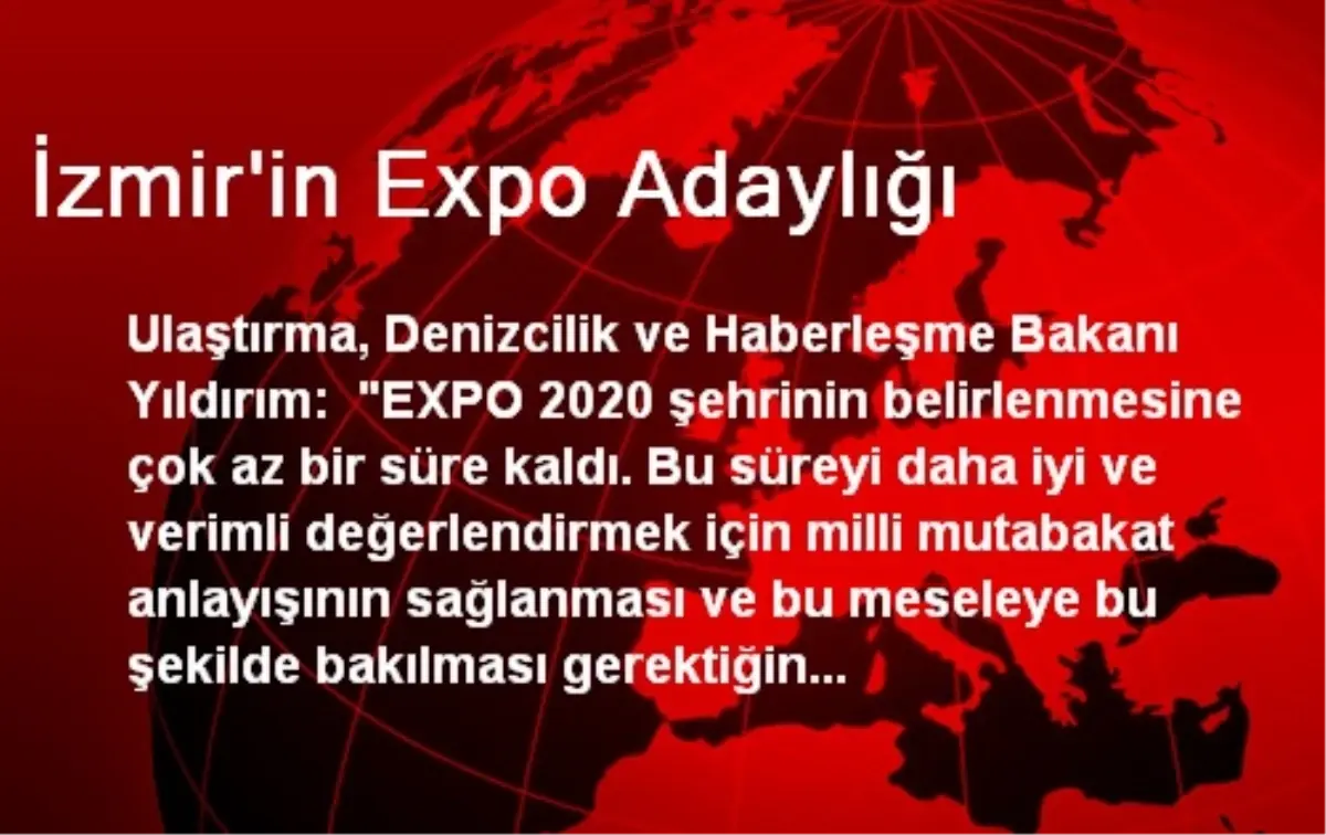 İzmir\'in Expo Adaylığı