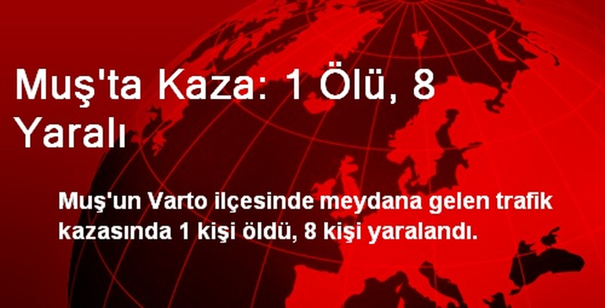 Muş\'ta Kaza: 1 Ölü, 8 Yaralı