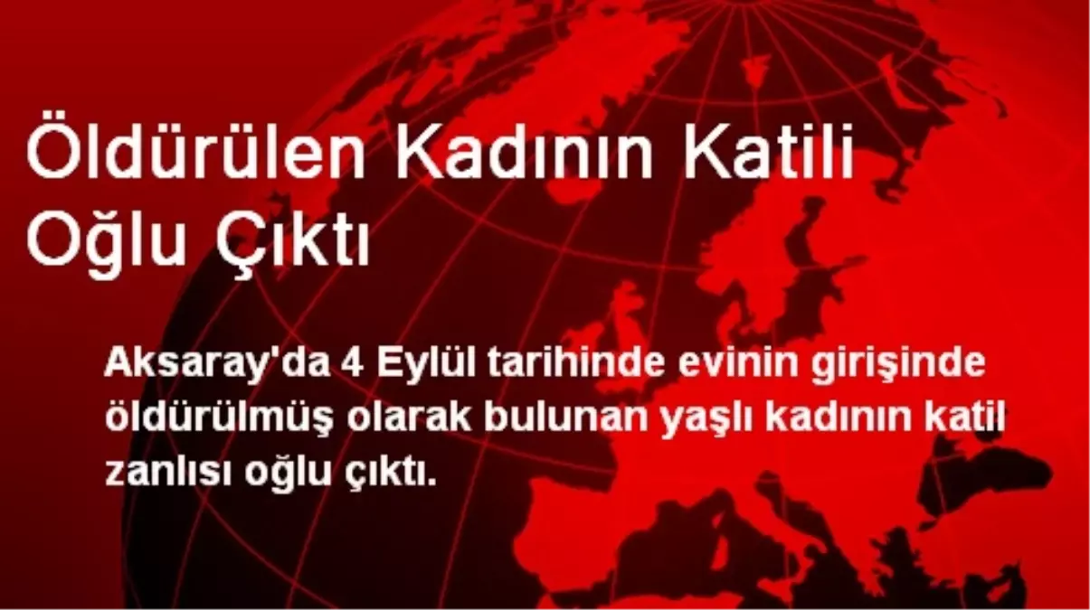 Öldürülen Kadının Katili Oğlu Çıktı