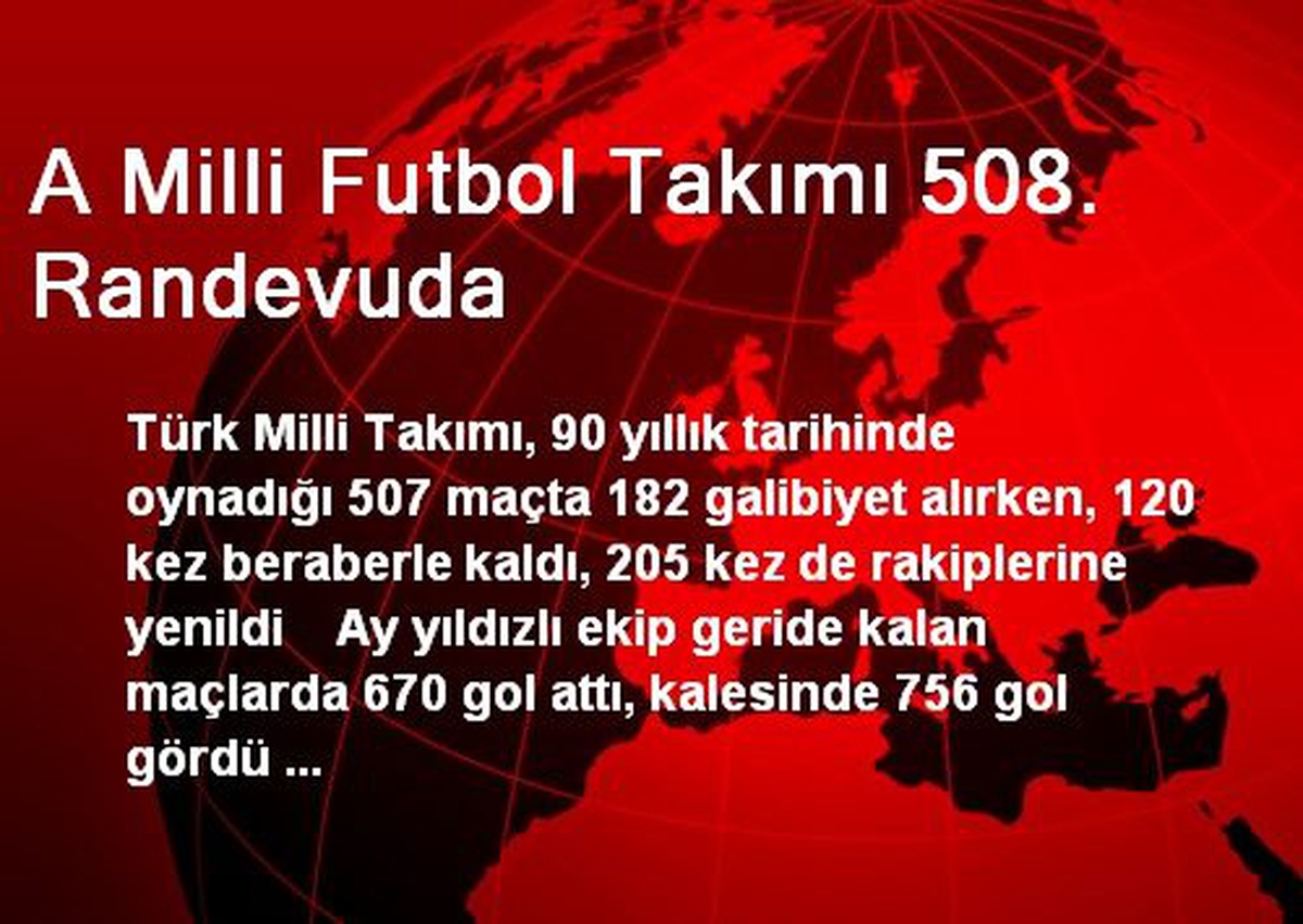 A Milli Futbol Takımı 508. Randevuda