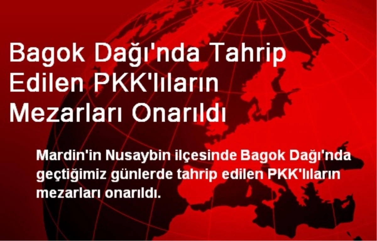 Bagok Dağı\'nda Tahrip Edilen PKK\'lıların Mezarları Onarıldı