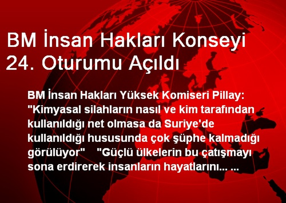 BM İnsan Hakları Konseyi 24. Oturumu Açıldı