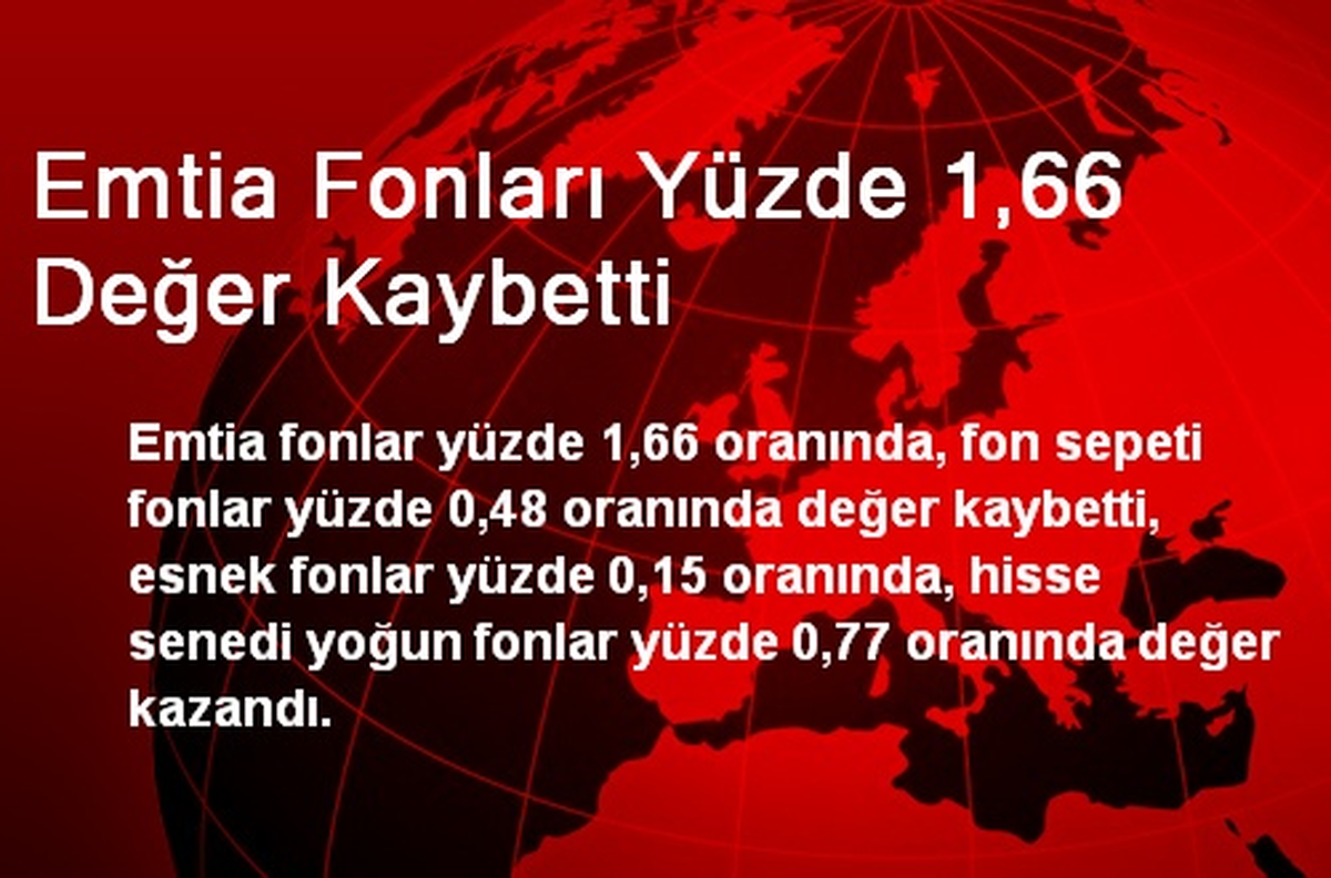 Emtia Fonları Yüzde 1,66 Değer Kaybetti