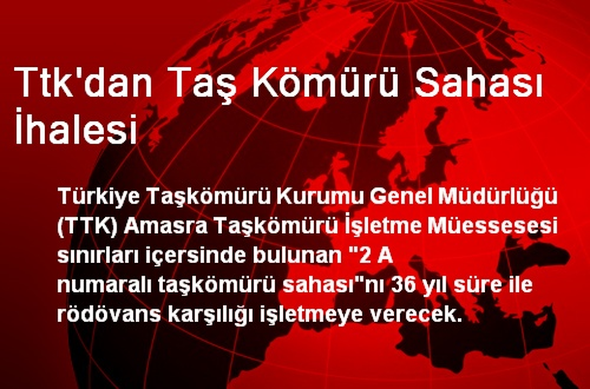 TTK, Taş Kömürü Sahası İçin Amasra\'da İhale Açtı