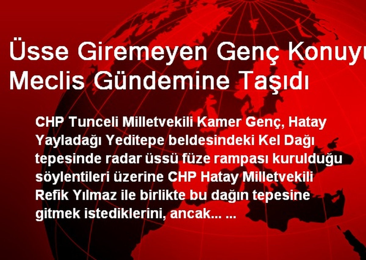 Üsse Giremeyen Genç Konuyu Meclis Gündemine Taşıdı