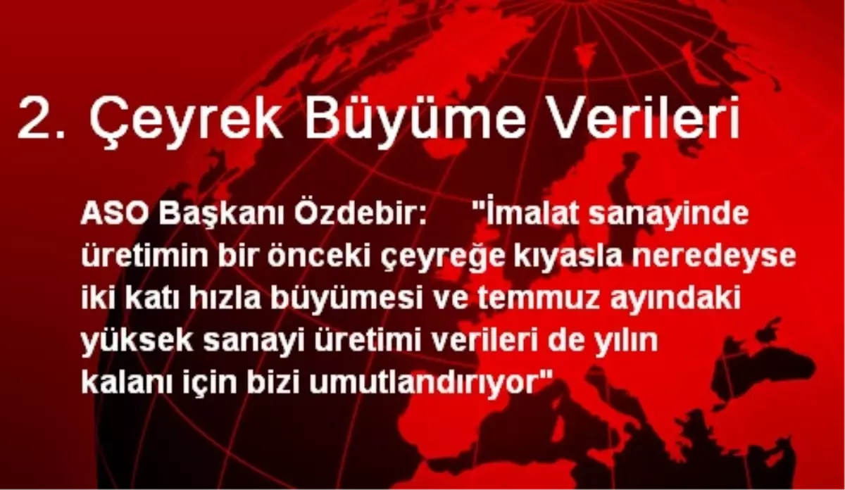 2. Çeyrek Büyüme Verileri