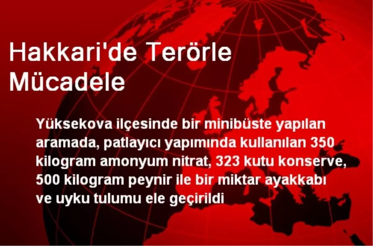 Hakkari\'de Terörle Mücadele