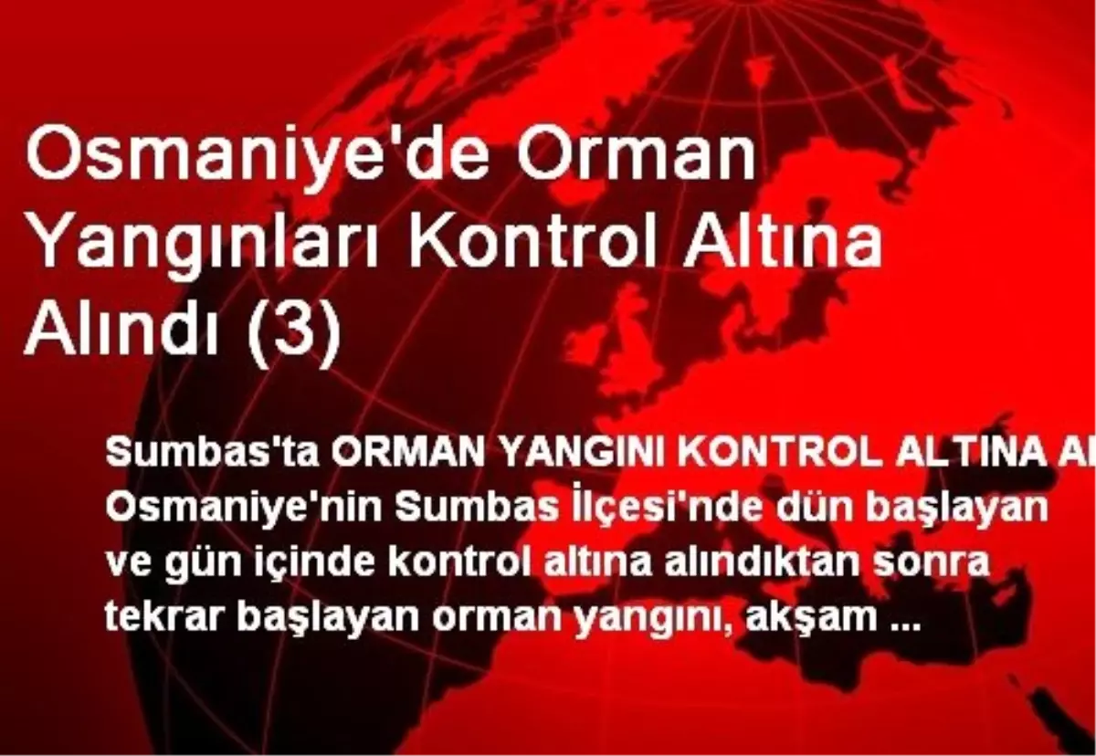 Osmaniye\'de Orman Yangınları Kontrol Altına Alındı (3)