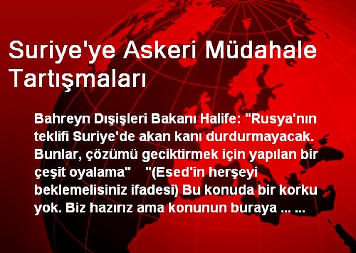 Suriye\'ye Askeri Müdahale Tartışmaları