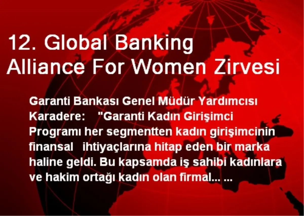 12. Global Banking Alliance For Women Zirvesi