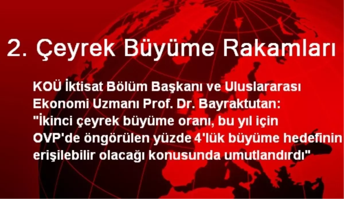 2. Çeyrek Büyüme Rakamları