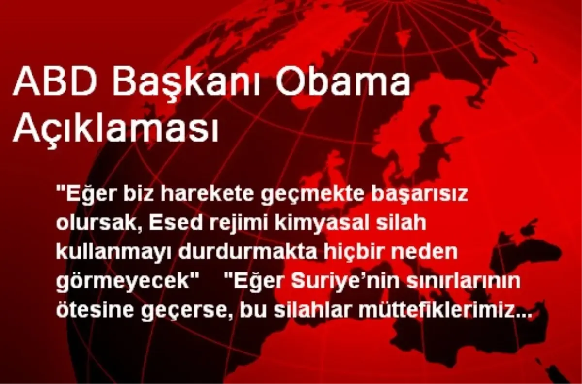 ABD Başkanı Obama Açıklaması