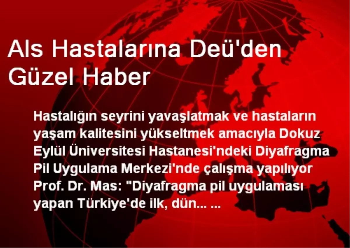 Als Hastalarına Deü\'den Güzel Haber