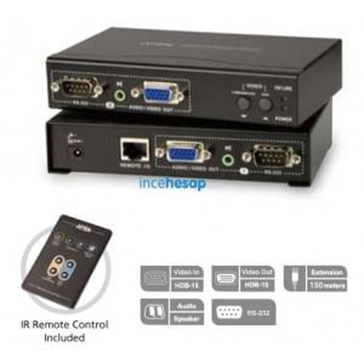 Aten Ve200 Ses/ Vga Görüntü Sinyalı Uzatma Cihazı, 150 Metre