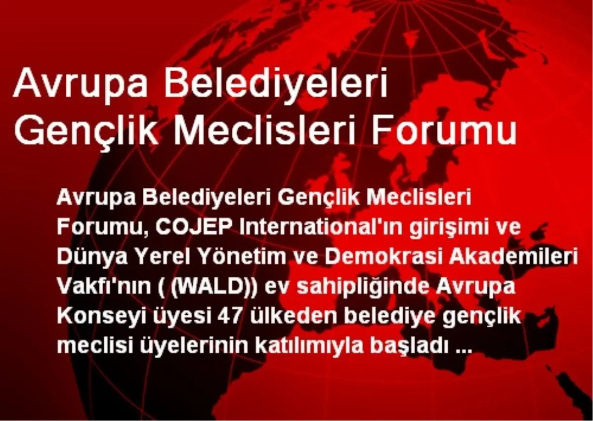 Avrupa Belediyeleri Gençlik Meclisleri Forumu